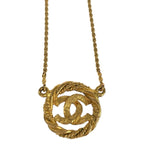 Chanel Vintage CC Logo Gold Metal Pendant — view 2