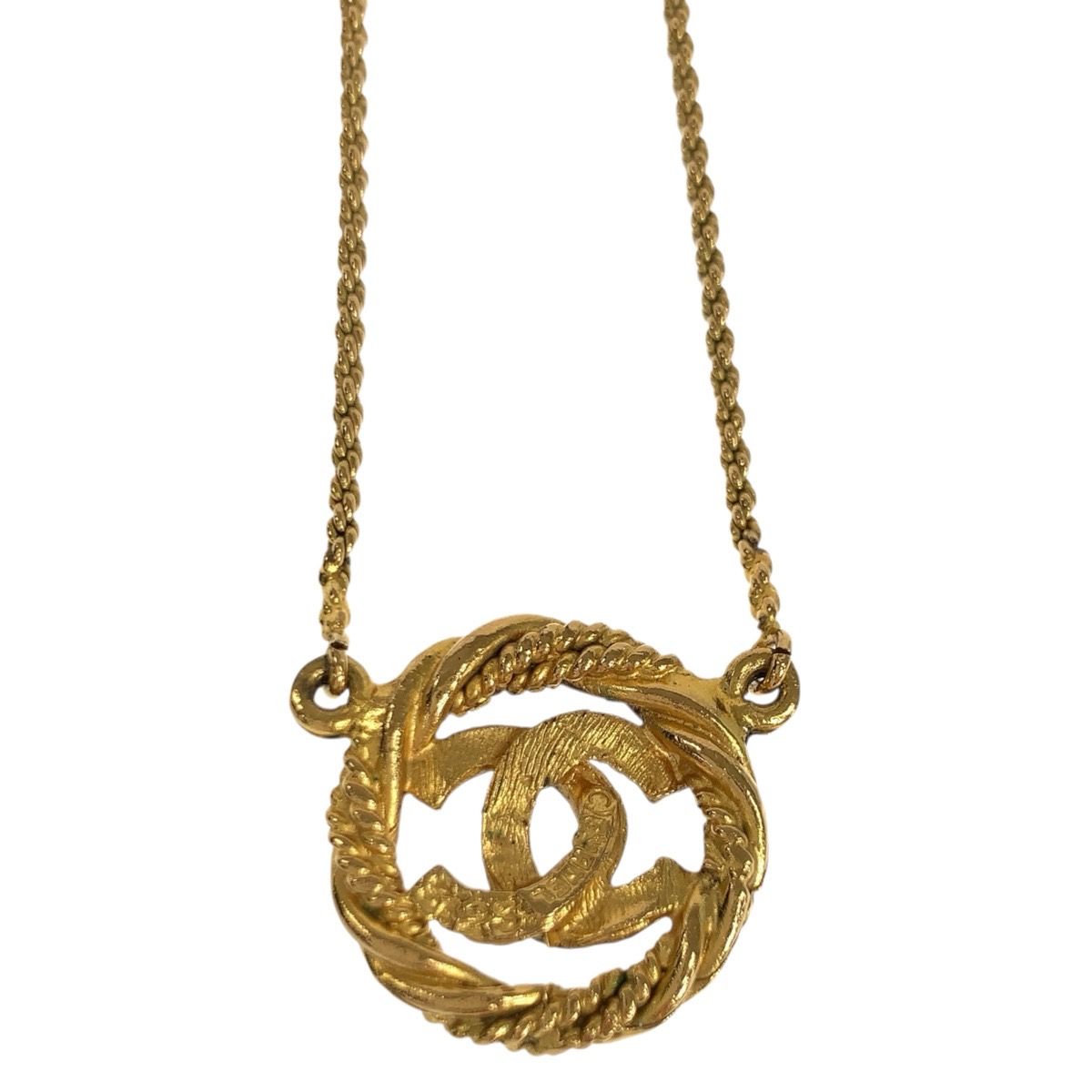 Chanel Vintage CC Logo Gold Metal Pendant — view 2