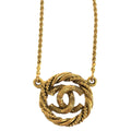 Chanel Vintage CC Logo Gold Metal Pendant