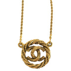 Chanel Vintage CC Logo Gold Metal Pendant