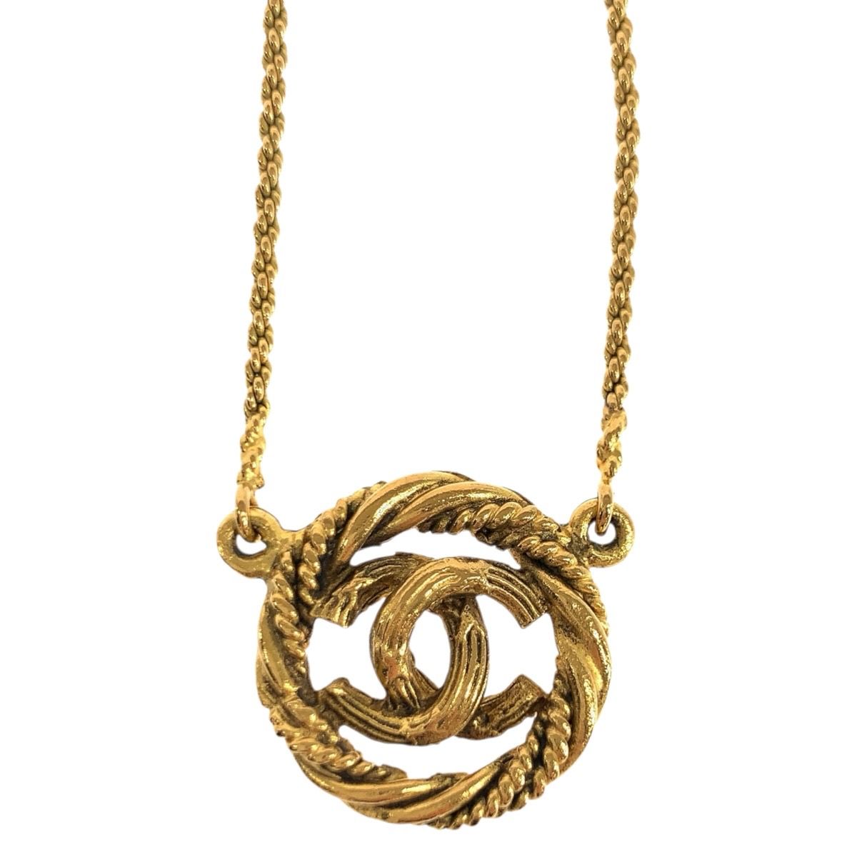 Chanel Vintage CC Logo Gold Metal Pendant