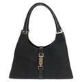 Gucci Jackie Black Silver GG Canvas Leather 002 Handbag