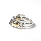 Hermes Chaine D'ancre Ring 925 750 Silver Vintage YG 18k