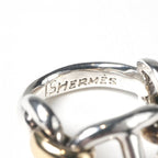 Hermes Chaine D'ancre Ring 925 750 Silver Vintage YG 18k