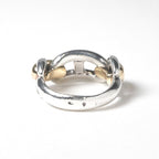 Hermes Chaine D'ancre Ring 925 750 Silver Vintage YG 18k