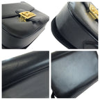 Celine Vintage Horse Carriage Black Gold Leather Shoulder — view 5
