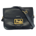Celine Vintage Horse Carriage Black Gold Leather Shoulder
