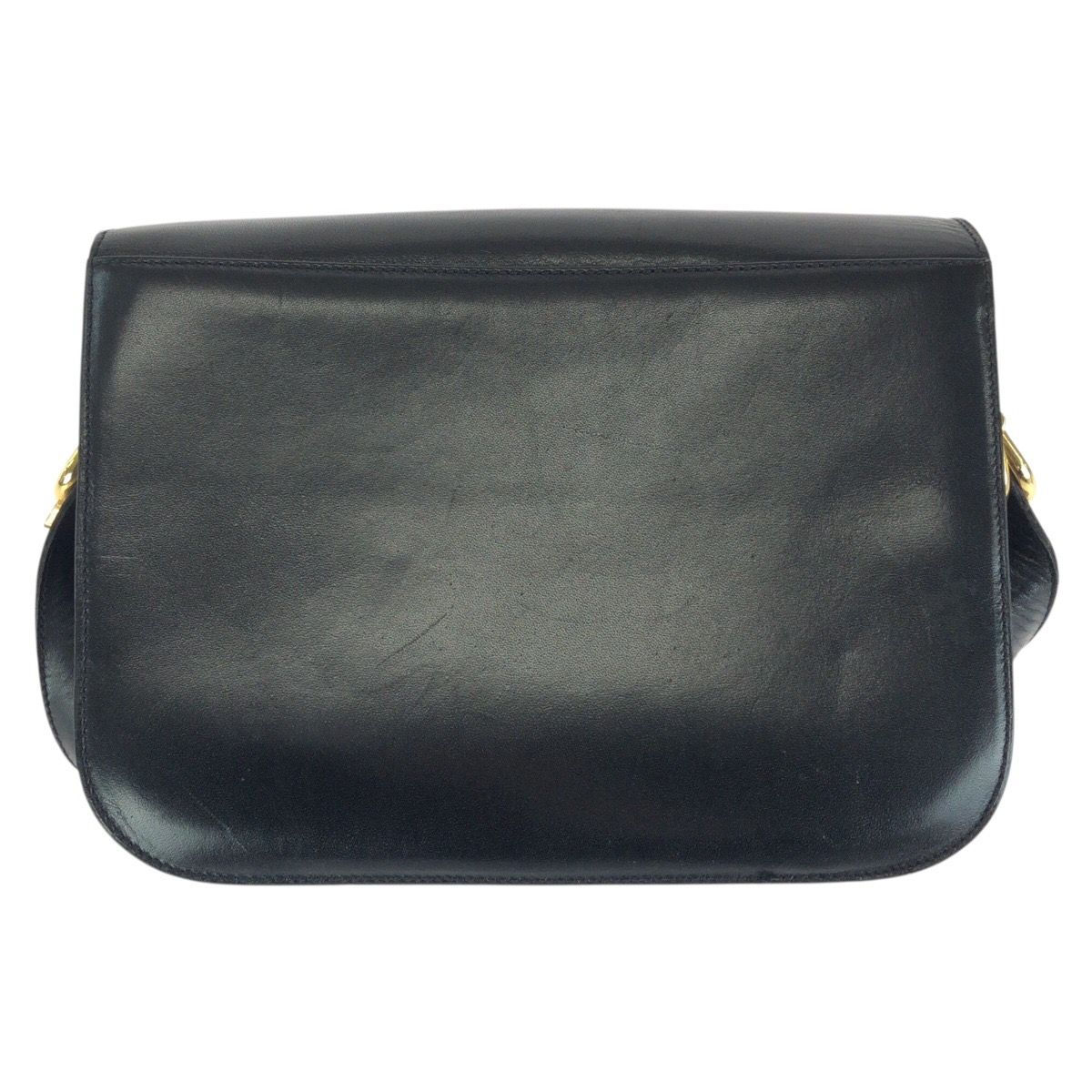 Celine Vintage Horse Carriage Black Gold Leather Shoulder — view 2