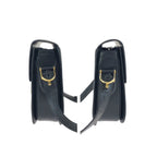 Celine Vintage Horse Carriage Black Gold Leather Shoulder — view 8