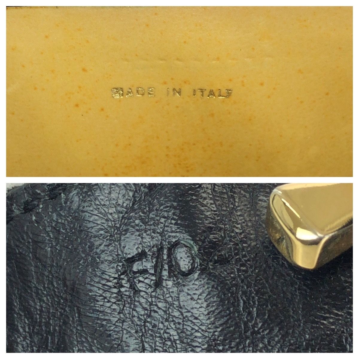 Celine Vintage Horse Carriage Black Gold Leather Shoulder — view 4