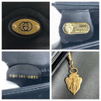 Gucci Black Gold Leather 004 106 Shoulder Bag Clutch — view 4