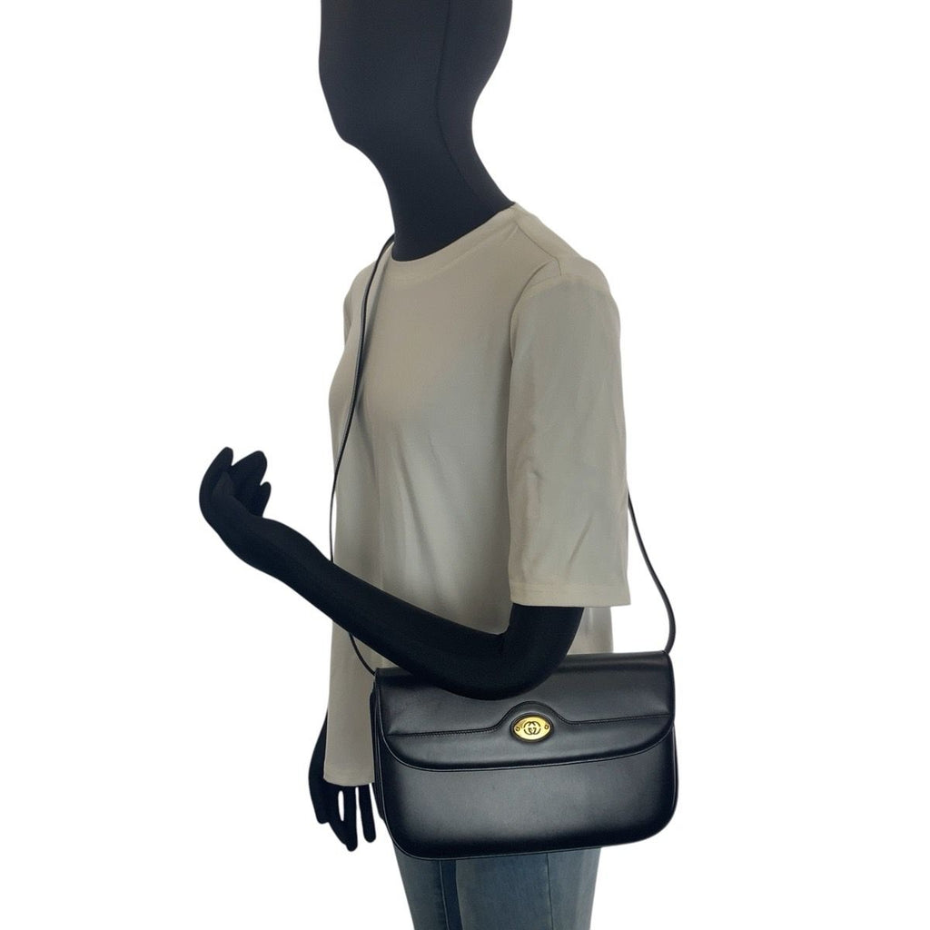 Gucci Black Gold Leather 004 106 Shoulder Bag Clutch — view 7
