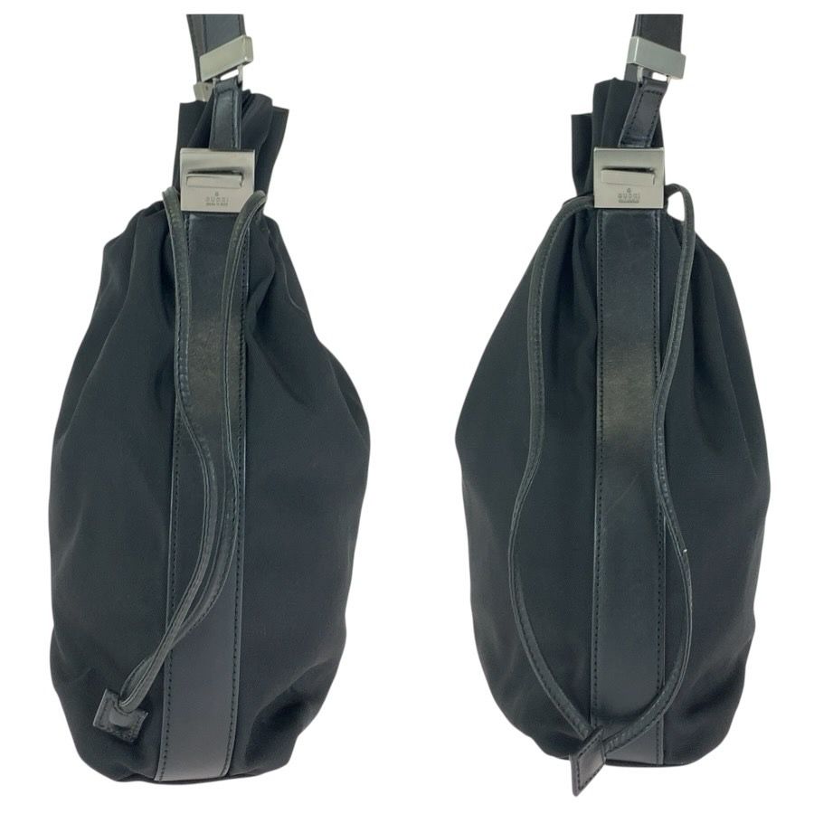 Gucci Black Gunmetal Nylon Leather 001 Shoulder Bag Pochette — view 7