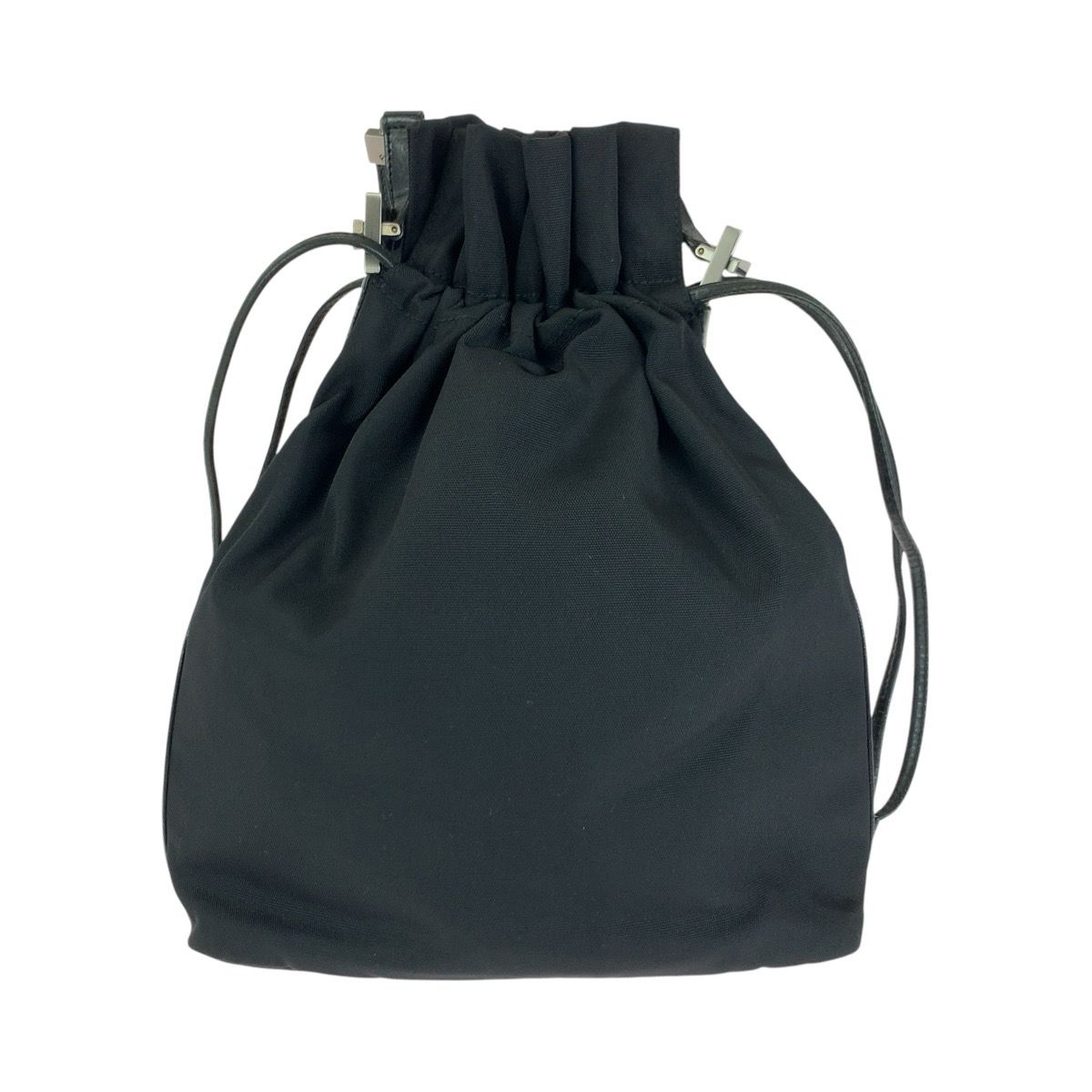 Gucci Black Gunmetal Nylon Leather 001 Shoulder Bag Pochette — view 2
