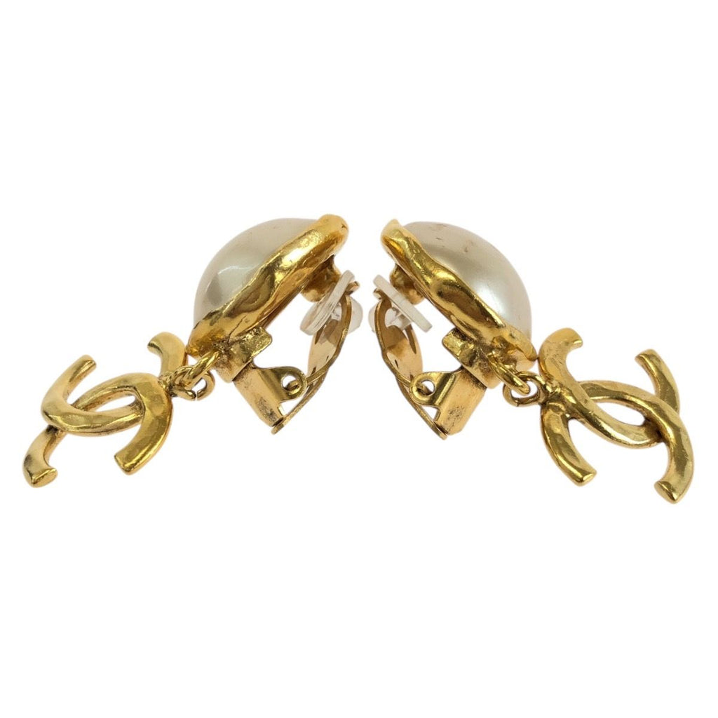 Chanel Vintage CC Logo Gold Plated Earrings — view 3