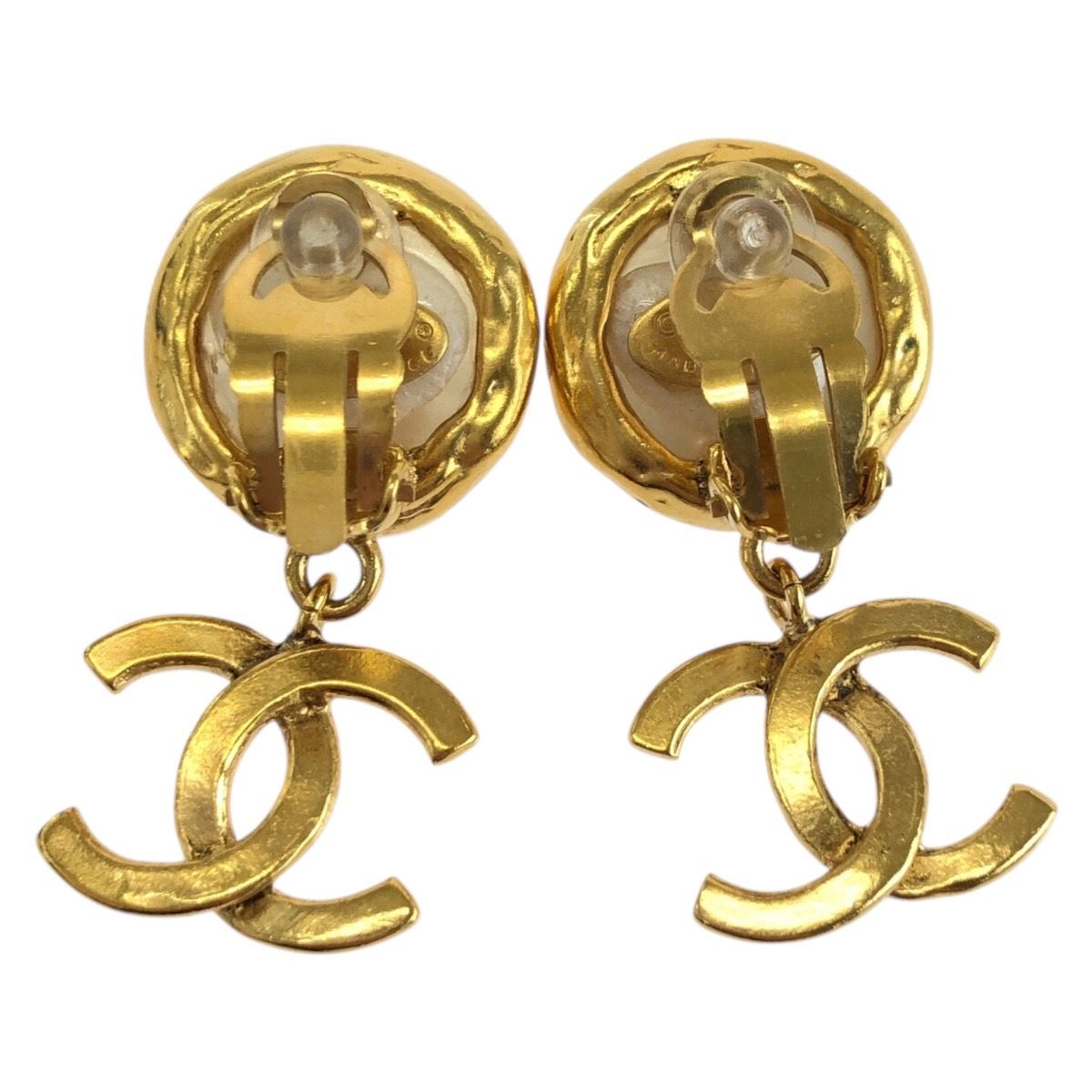 Chanel Vintage CC Logo Gold Plated Earrings — view 2