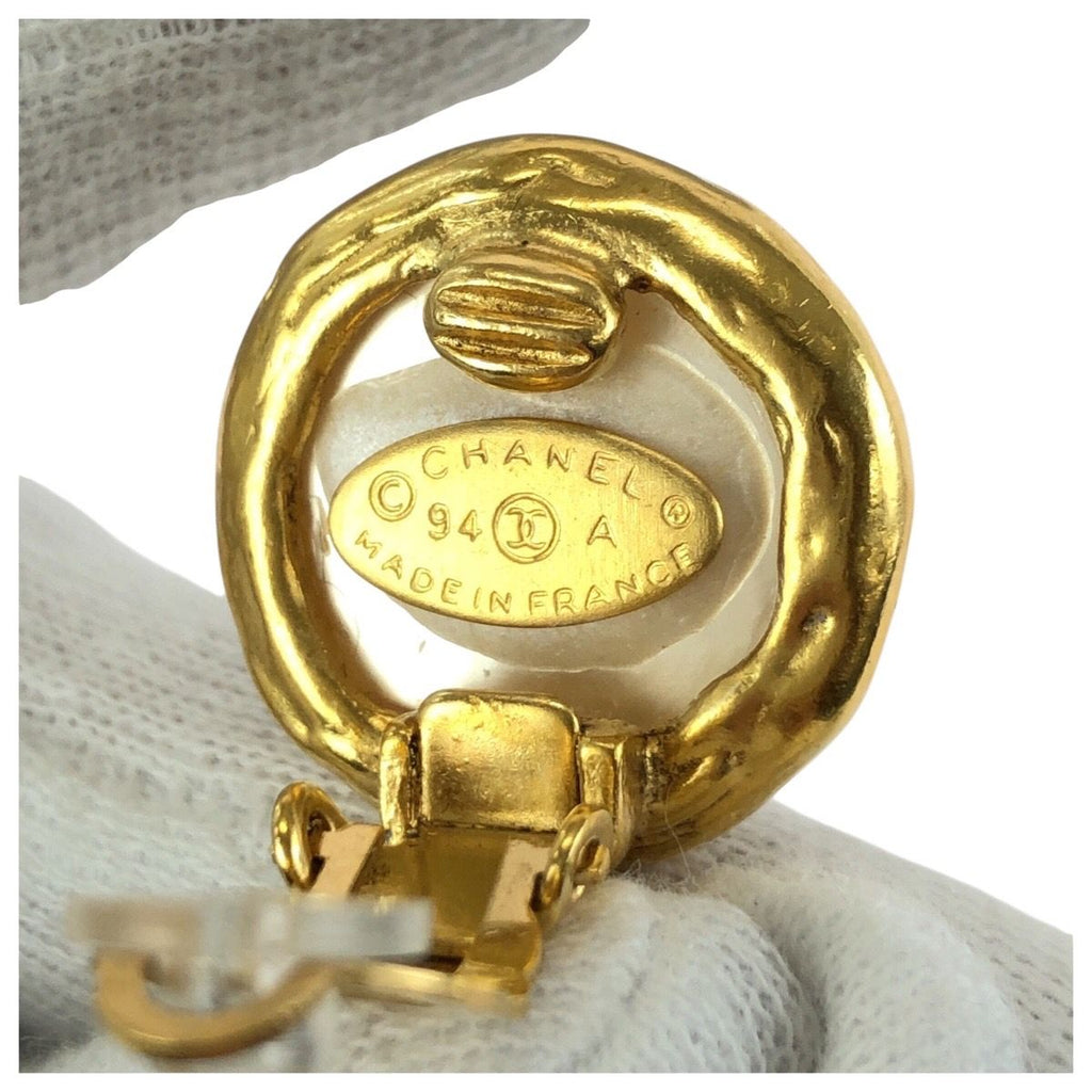 Chanel Vintage CC Logo Gold Plated Earrings — view 4