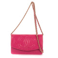 Chanel Timeless Chain Wallet Fuchsia Caviar Leather Shoulder