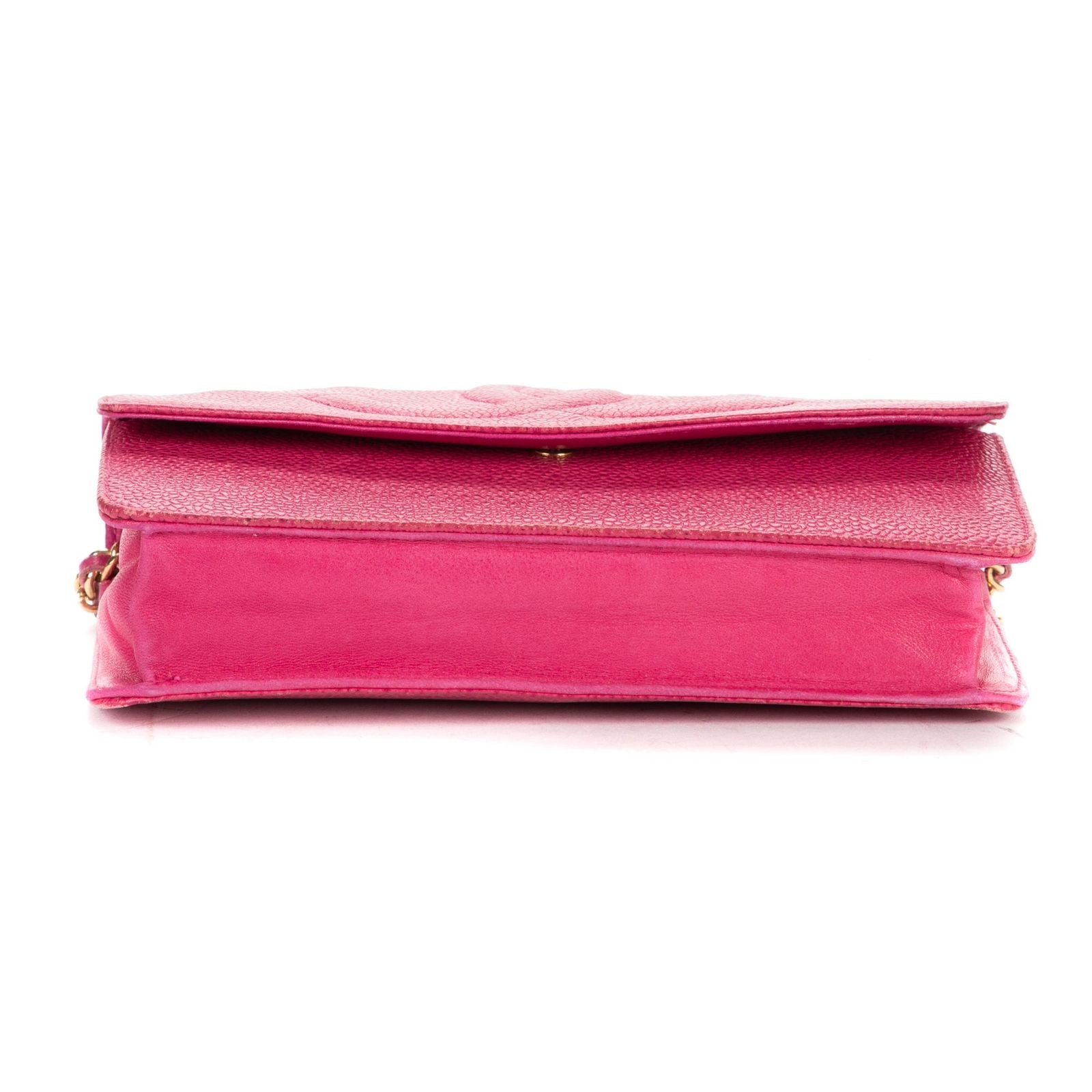 Chanel Timeless Chain Wallet Fuchsia Caviar Leather Shoulder — view 5