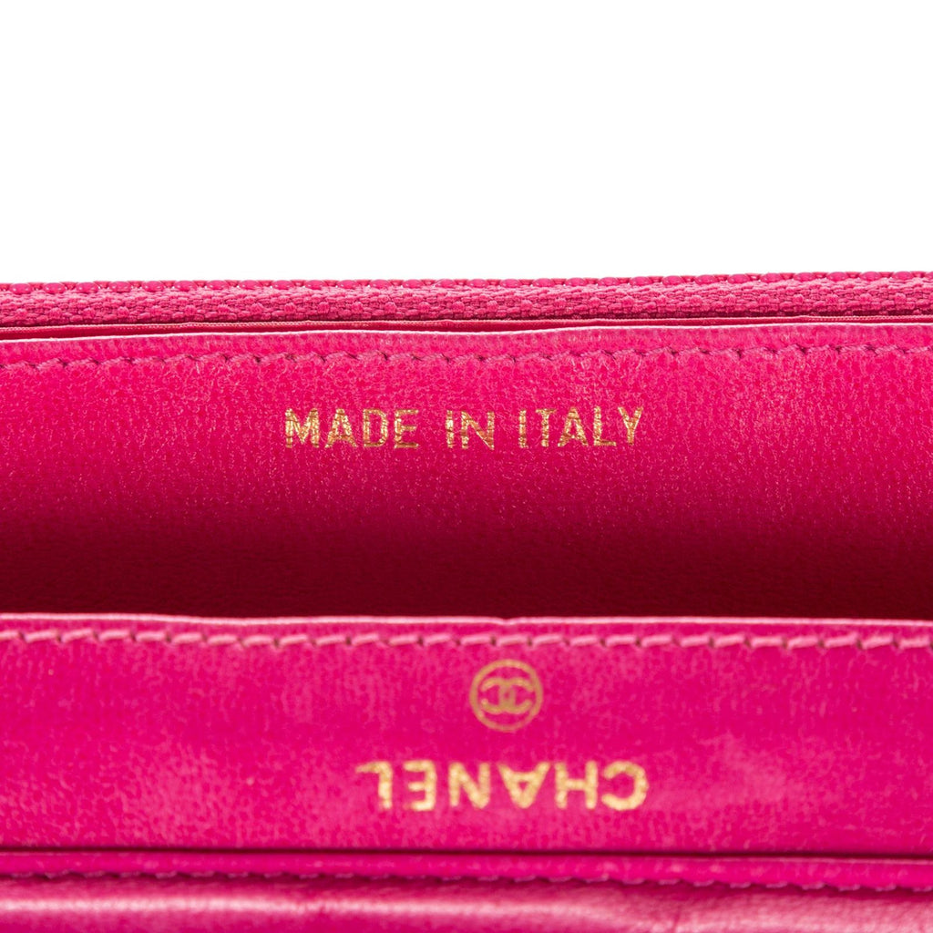 Chanel Timeless Chain Wallet Fuchsia Caviar Leather Shoulder — view 9
