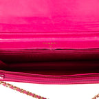 Chanel Timeless Chain Wallet Fuchsia Caviar Leather Shoulder — view 8