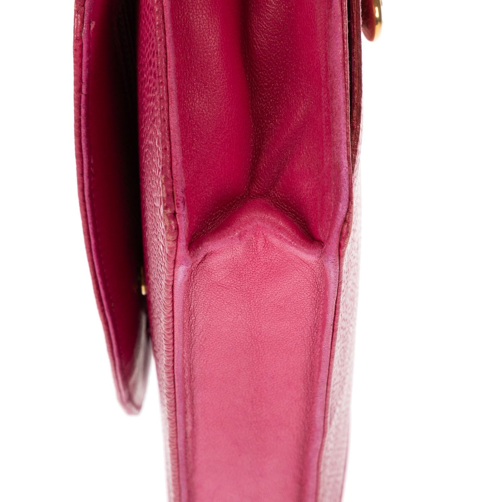 Chanel Timeless Chain Wallet Fuchsia Caviar Leather Shoulder — view 6