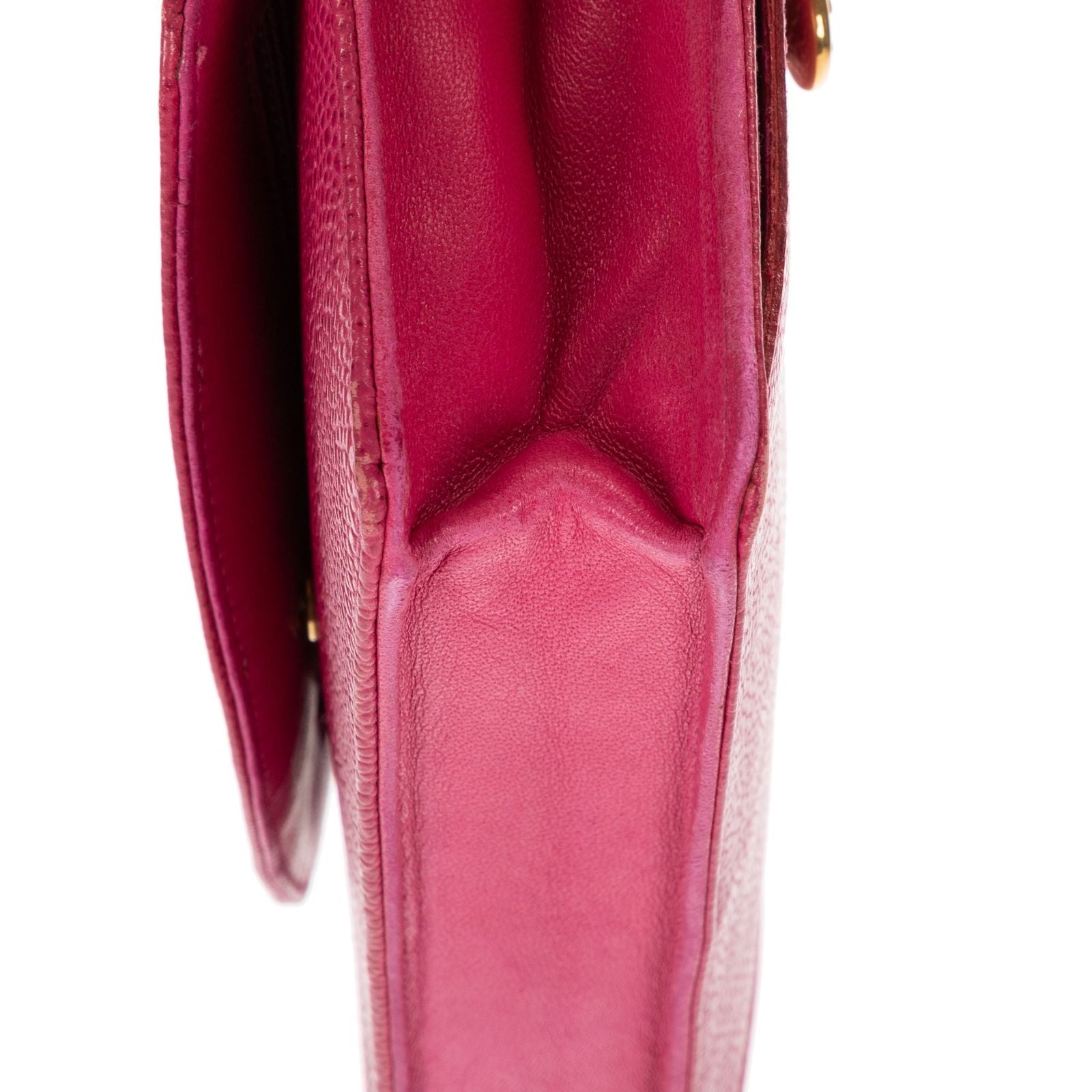 Chanel Timeless Chain Wallet Fuchsia Caviar Leather Shoulder — view 6