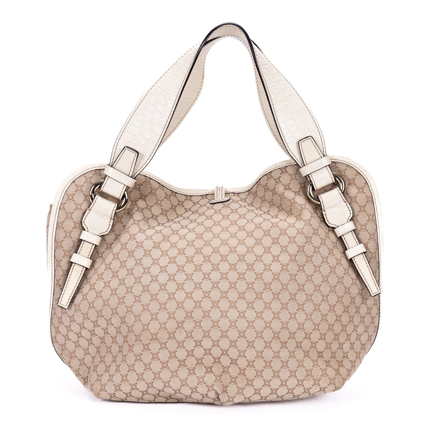 Celine Bittersweet Hobo Beige White Striped Canvas — view 5