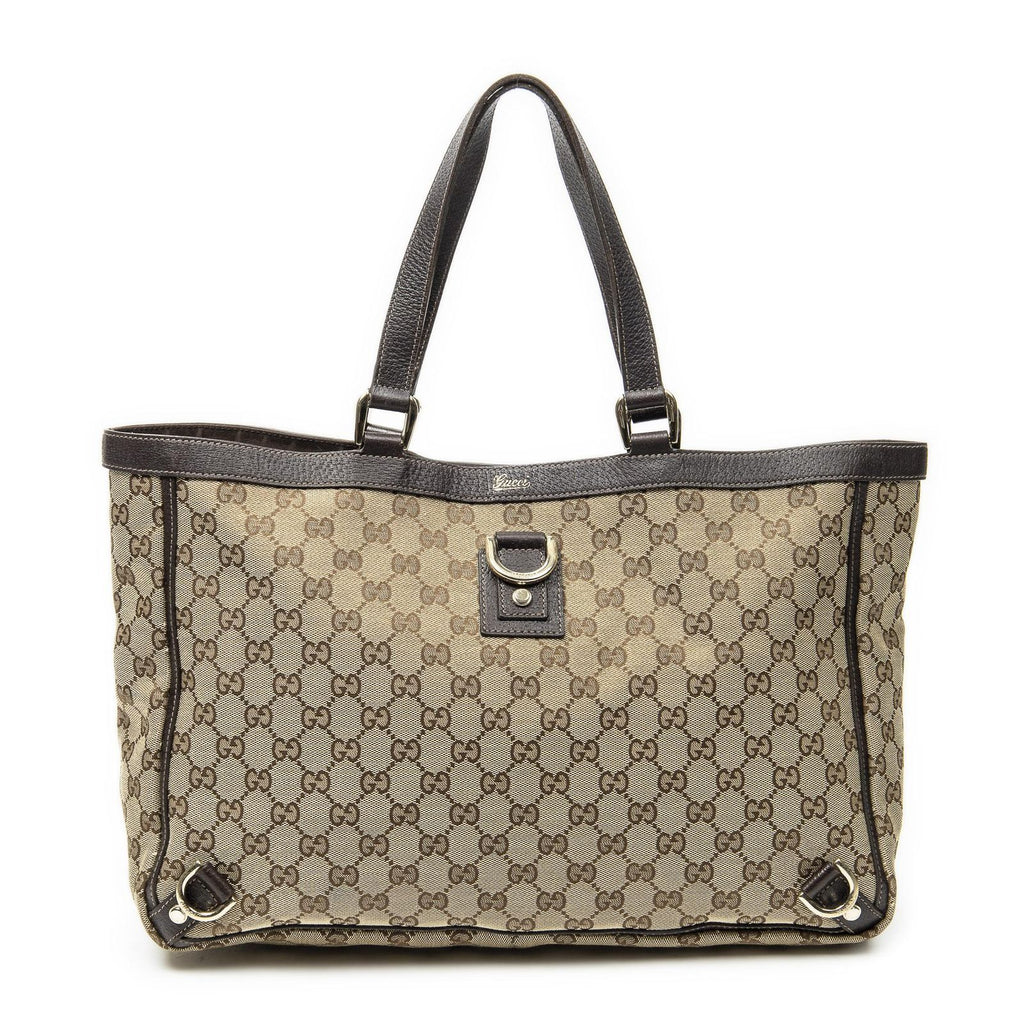 Gucci Large Abbey D Ring Tote Beige GG Canvas