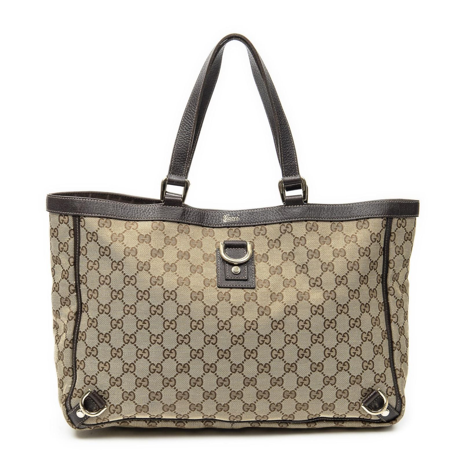Gucci Large Abbey D Ring Tote Beige GG Canvas