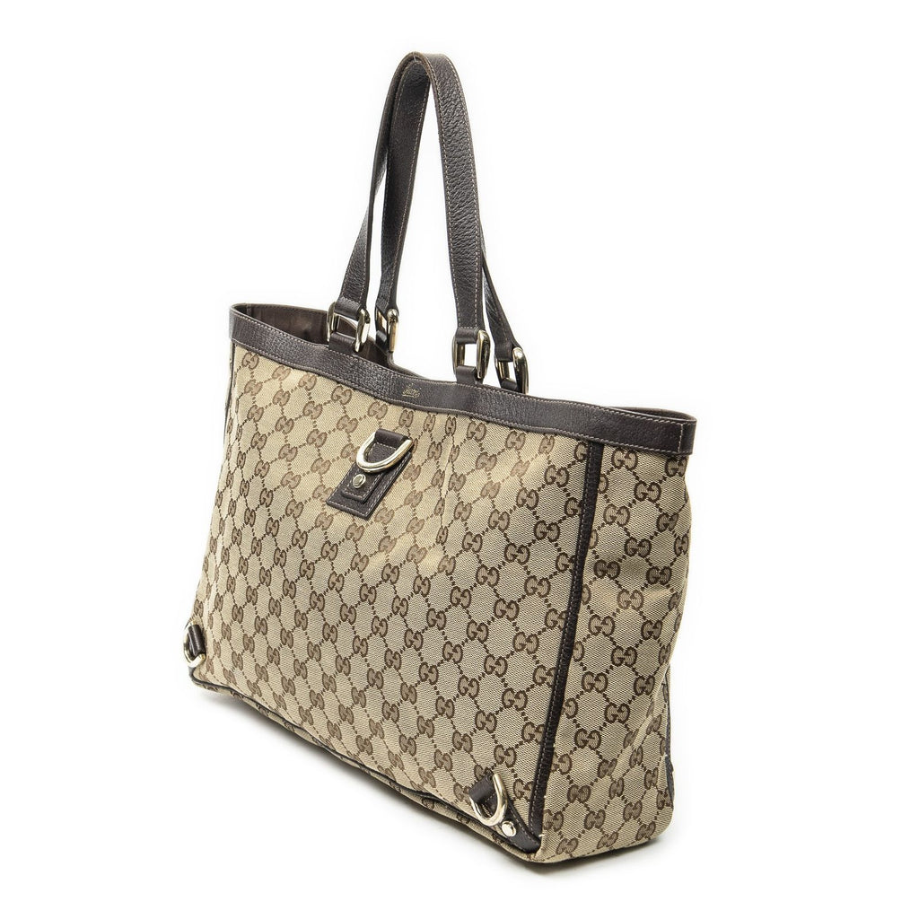 Gucci Large Abbey D Ring Tote Beige GG Canvas — view 2