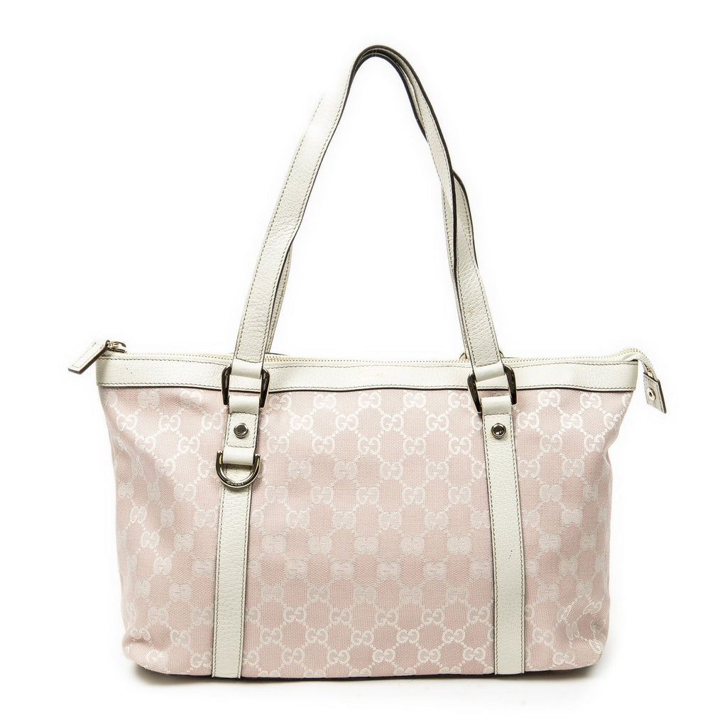 Gucci Abbey Zip Tote Pink GG Canvas