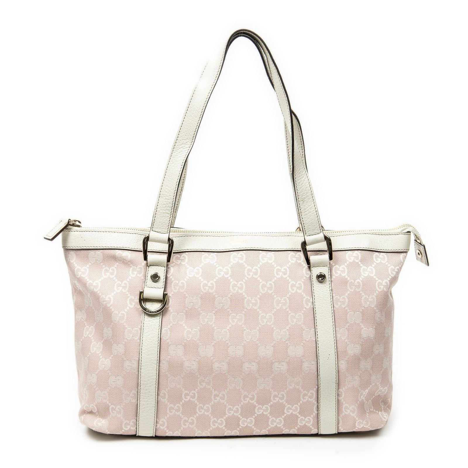 Gucci Abbey Zip Tote Pink GG Canvas
