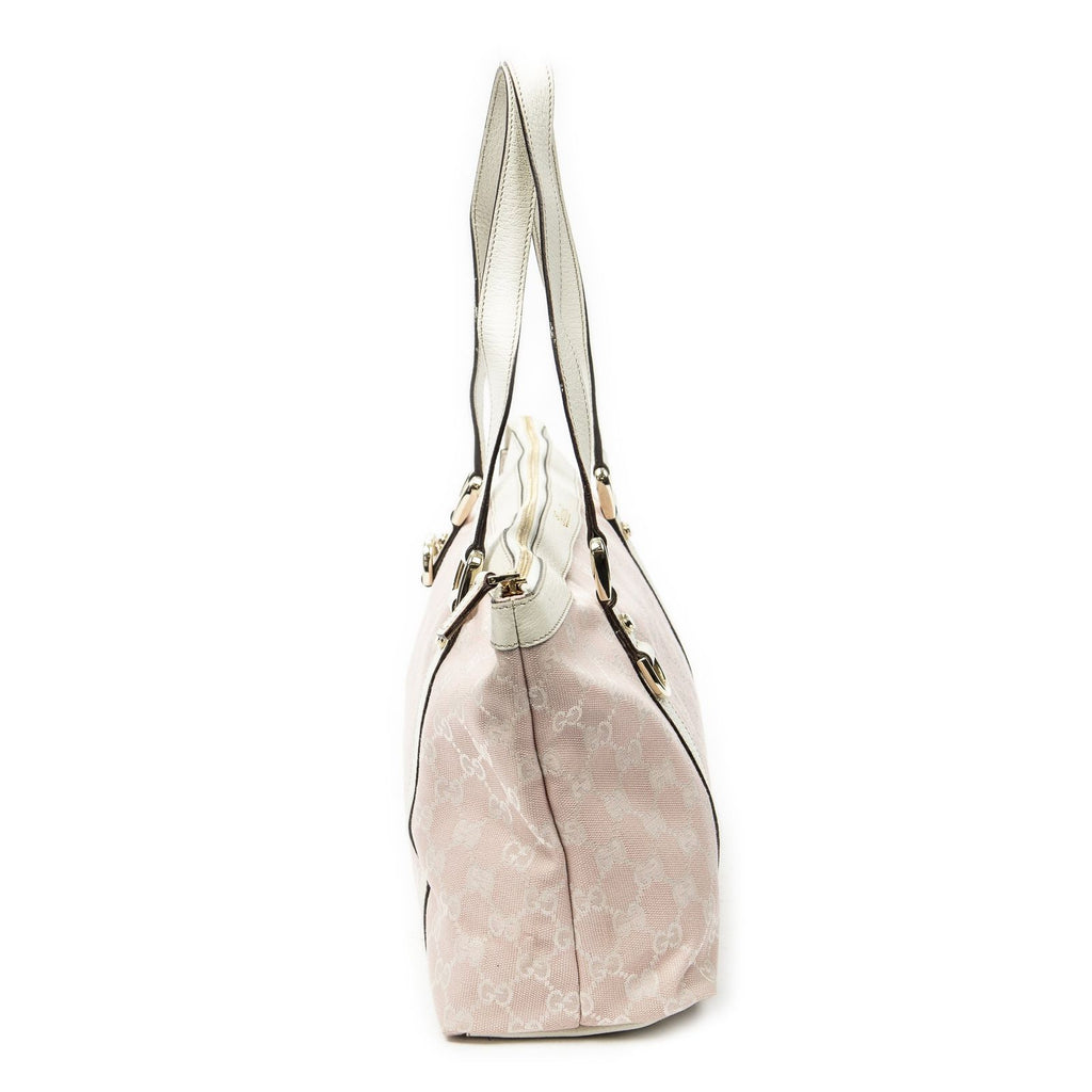 Gucci Abbey Zip Tote Pink GG Canvas — view 4