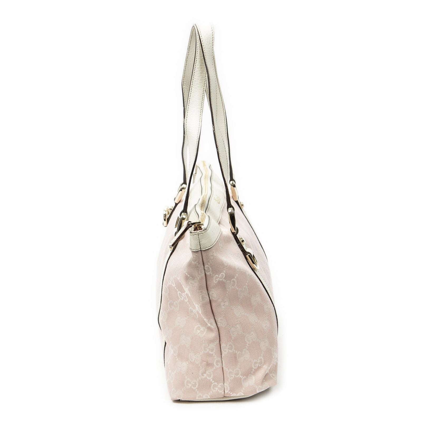 Gucci Abbey Zip Tote Pink GG Canvas — view 4