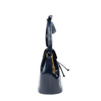 Saint Laurent Drawstring Cross Belt Bag Navy Smooth Calfskin — view 4