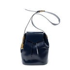 Saint Laurent Drawstring Cross Belt Bag Navy Smooth Calfskin