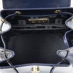 Saint Laurent Drawstring Cross Belt Bag Navy Smooth Calfskin — view 9