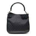 Gucci Pop Bamboo Top Handle Black GG Canvas
