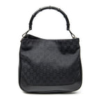Gucci Pop Bamboo Top Handle Black GG Canvas