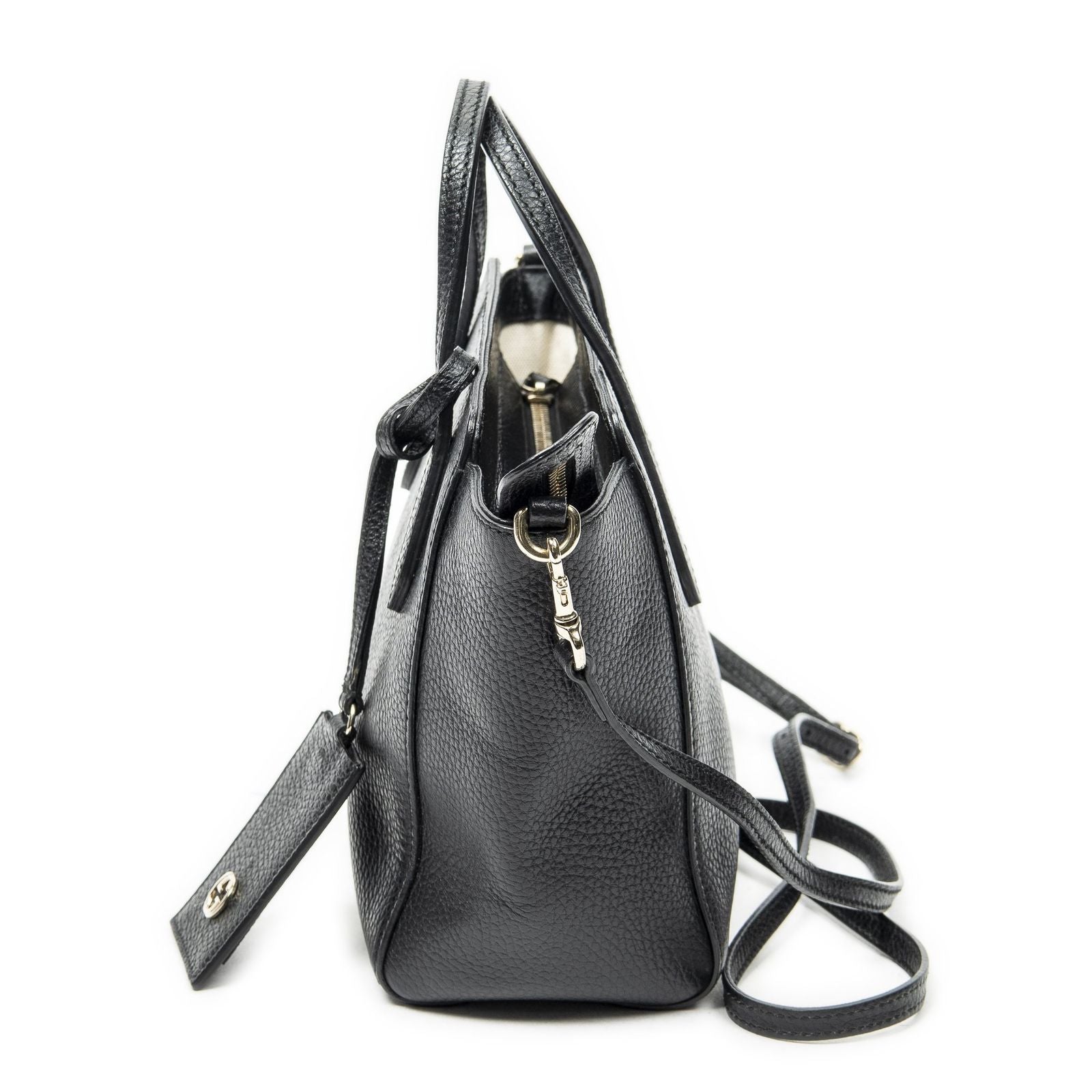 Gucci Mini Swing Tote Black Calfskin Leather — view 3
