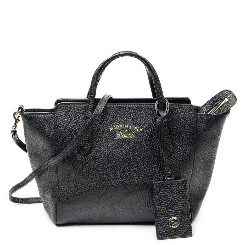 Gucci Mini Swing Tote Black Calfskin Leather