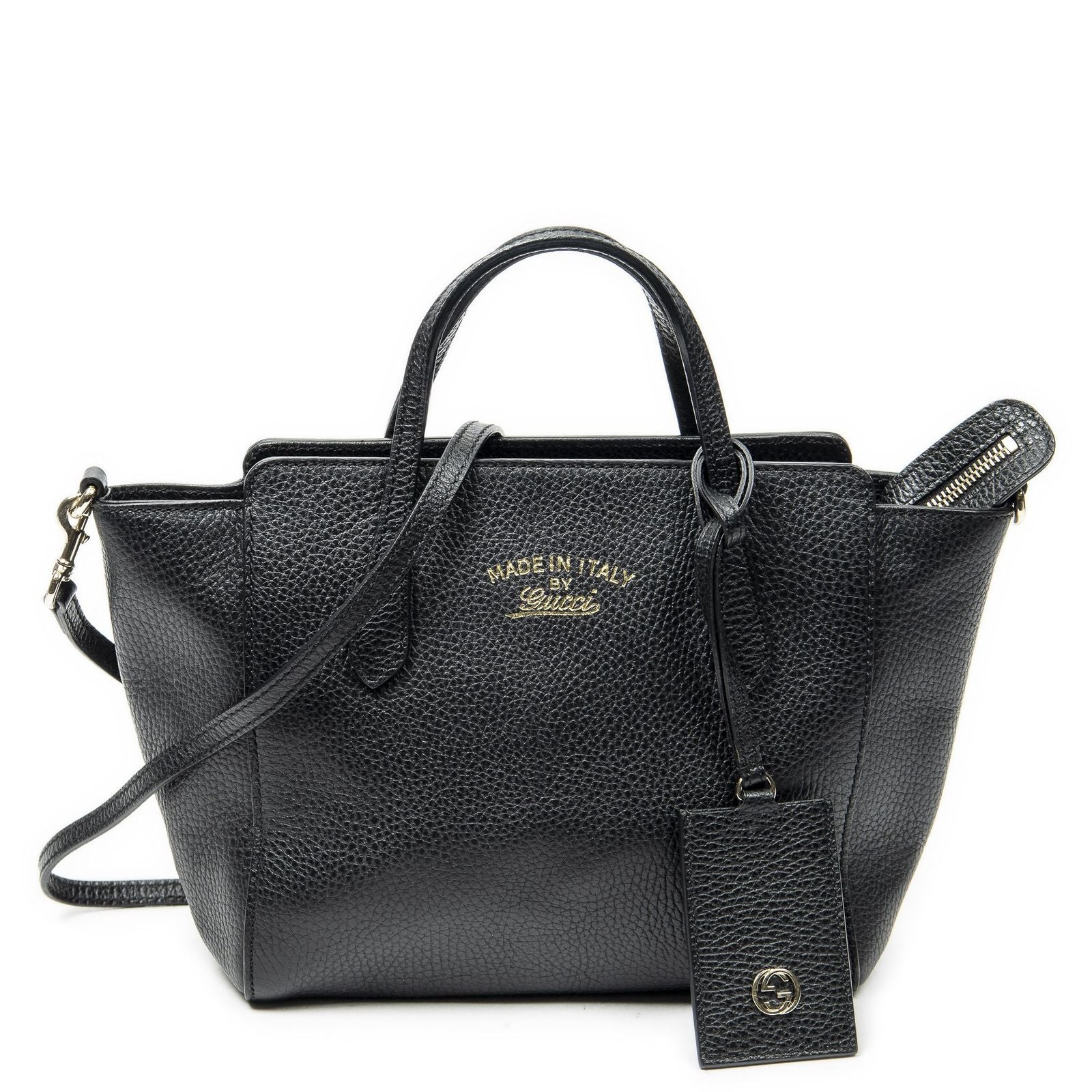 Gucci Mini Swing Tote Black Calfskin Leather
