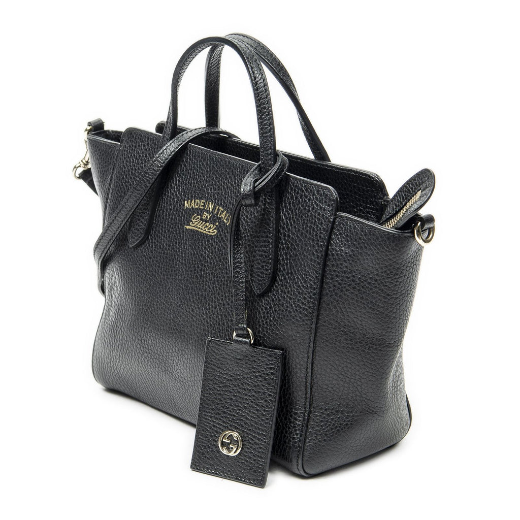 Gucci Mini Swing Tote Black Calfskin Leather — view 2