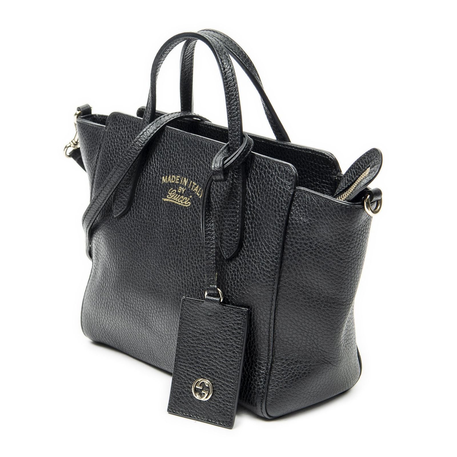 Gucci Mini Swing Tote Black Calfskin Leather — view 2