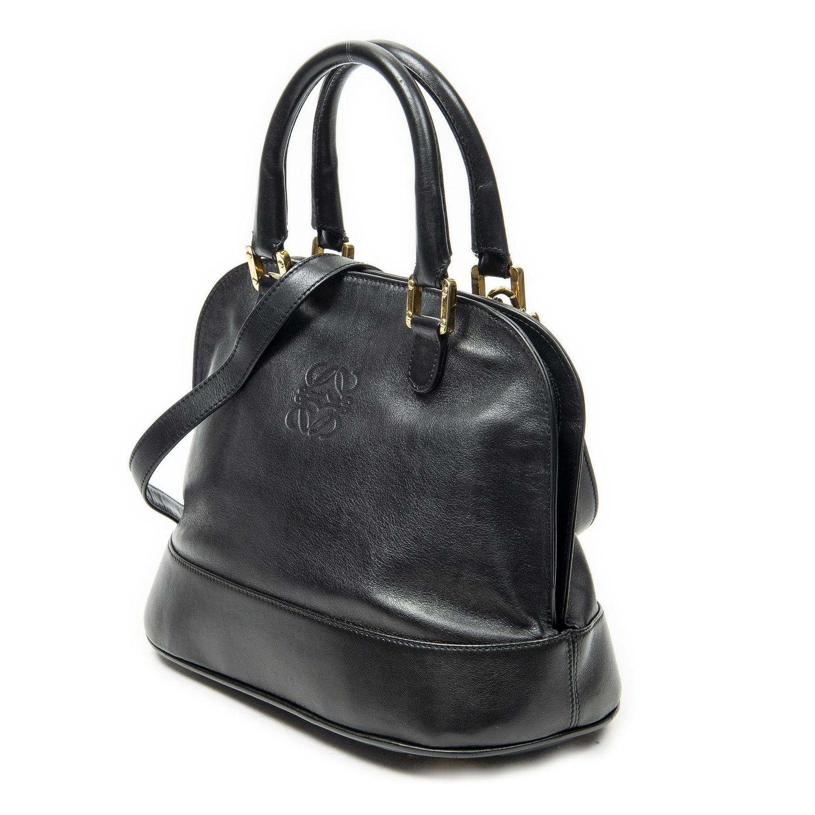 Loewe Vintage Dome Tote Black Calfskin Leather — view 2