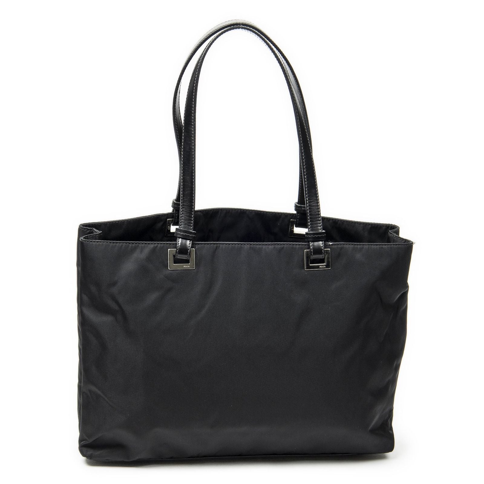 Prada Small Joy Tote Black Nylon Canvas — view 5