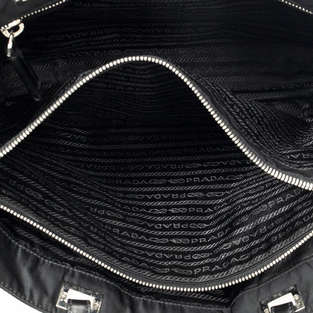 Prada Small Joy Tote Black Nylon Canvas — view 9