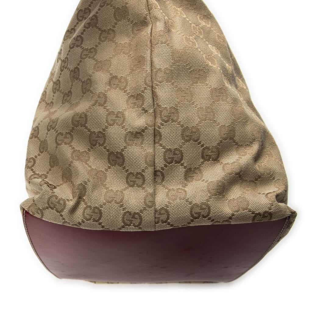 Gucci Large Web Shopping Tote Red Beige GG Canvas — view 8