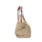 Gucci Large Web Shopping Tote Red Beige GG Canvas — view 3